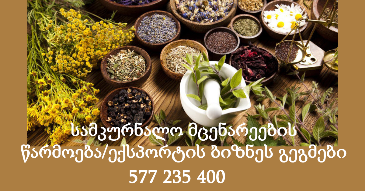 სამკურნალო მცენარეების წარმოება/ექსპორტის ბიზნეს გეგმები