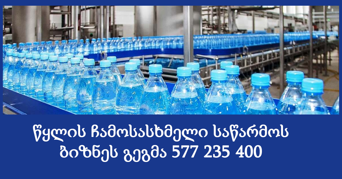 წყლის ჩამოსასხმელი საწარმო - ბიზნეს გეგმა