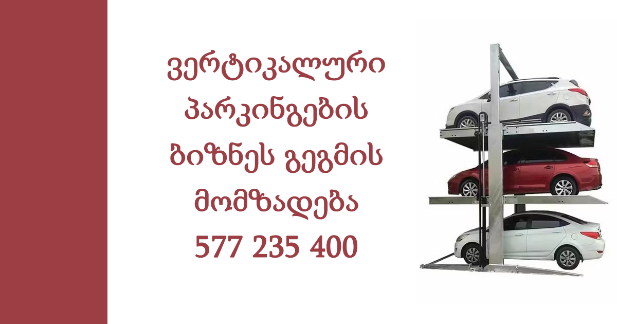მანქანის ვერტიკალური სადგომი – ბიზნეს გეგმა