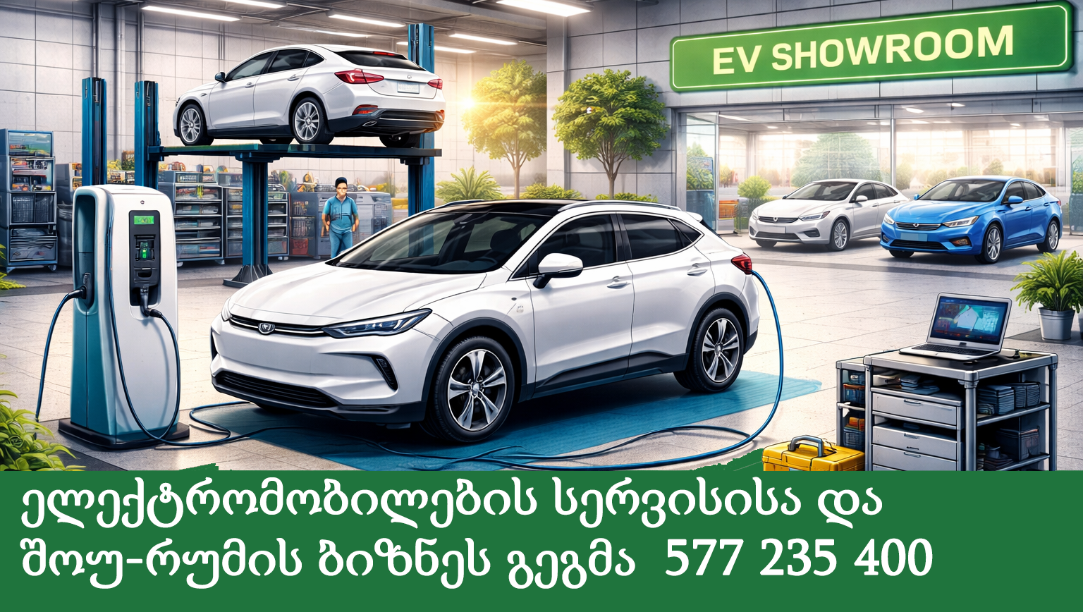 ელექტრომობილების სერვისისა და შოუ-რუმის ბიზნეს გეგმა